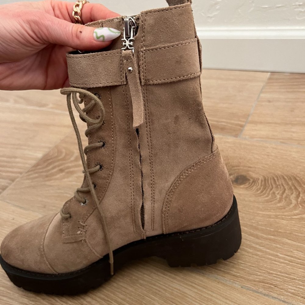 NEW Sam Edelman Suede Leather Lug Sole Buckle Combat Boot - Picture 9 of 10